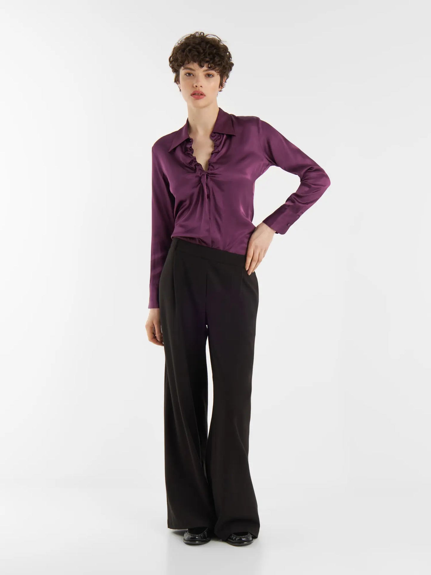 SoSUE Bluse Ella Shiny purple