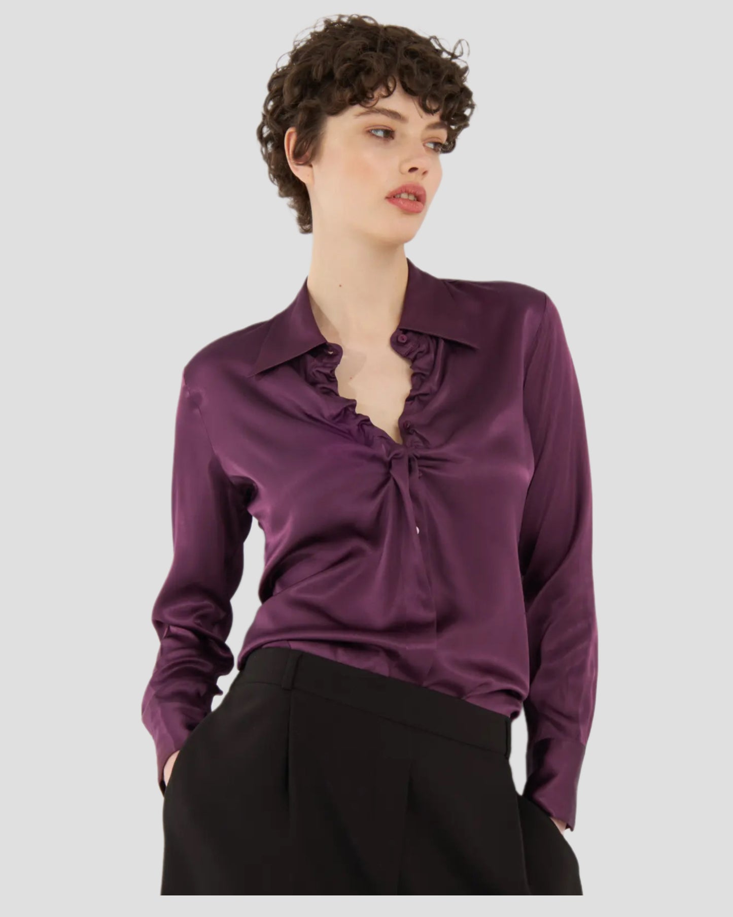 SoSUE Bluse Ella Shiny purple