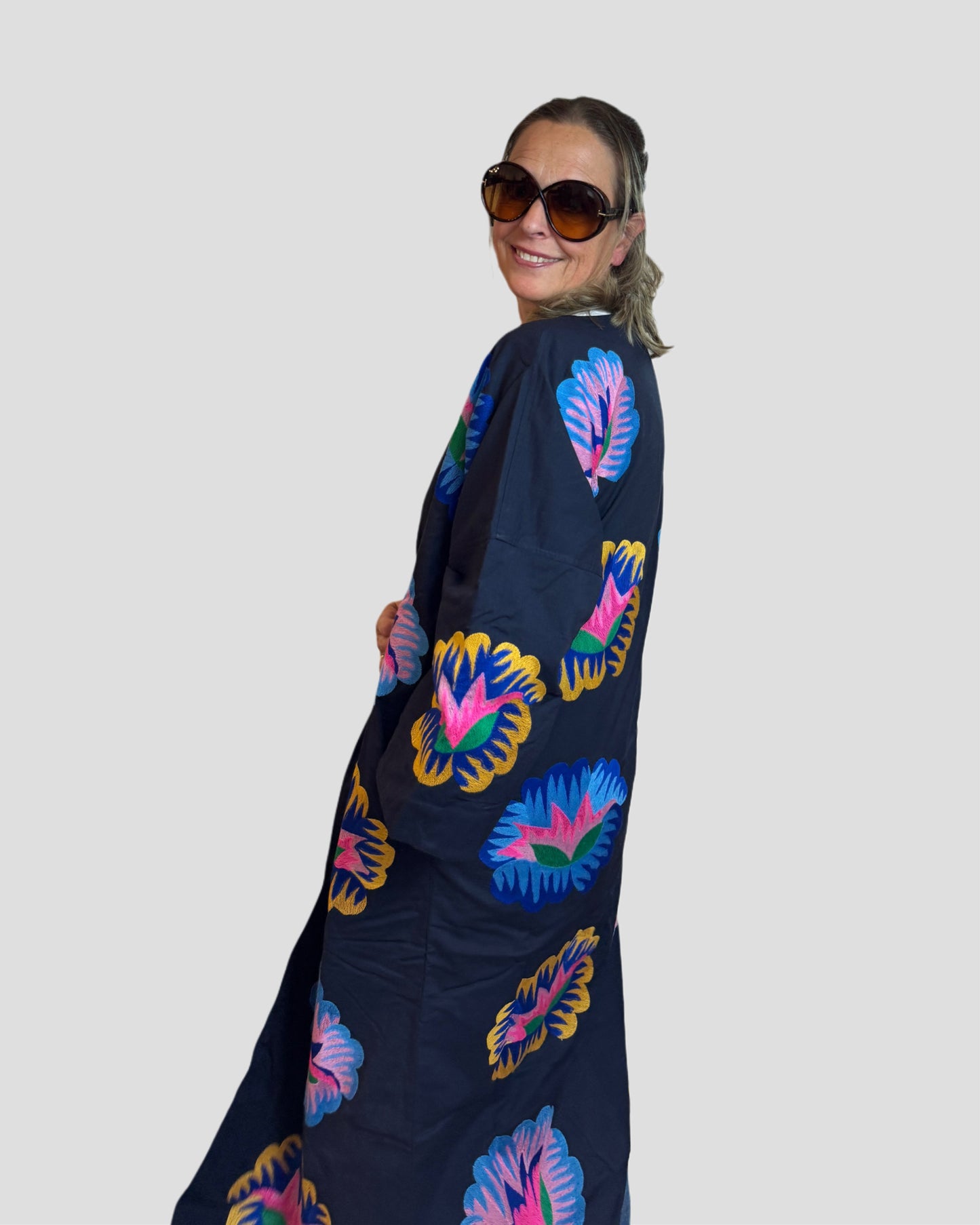 nimo with love Chili-Pepper Coat navy mexican embr.