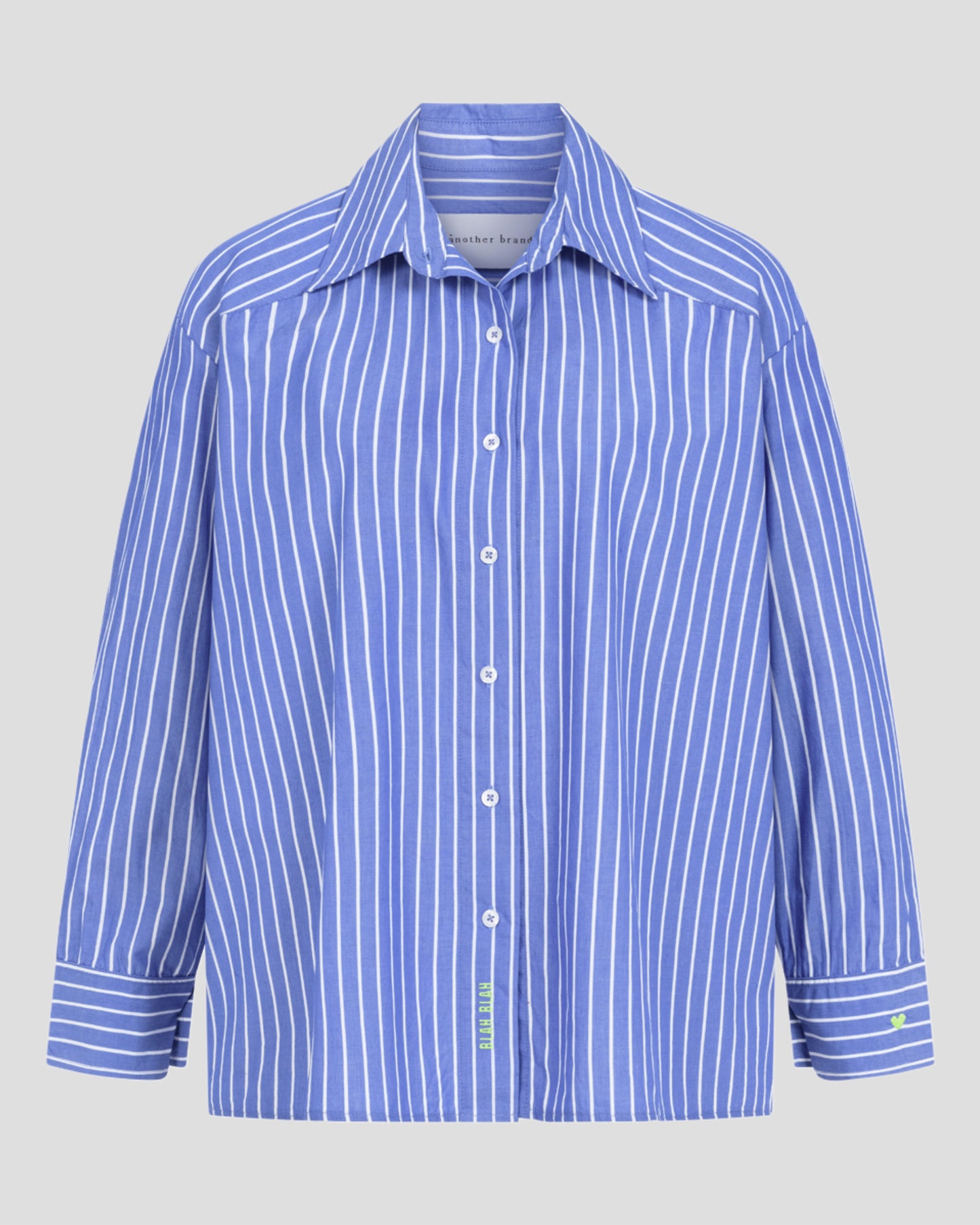 another brand Popeline Bluse Streifen babyblau