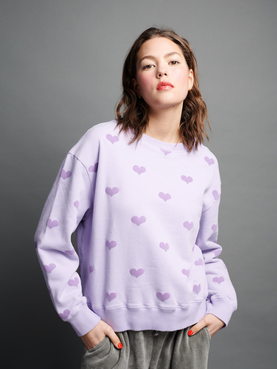 another brand Sweatshirt Flockenherz violett