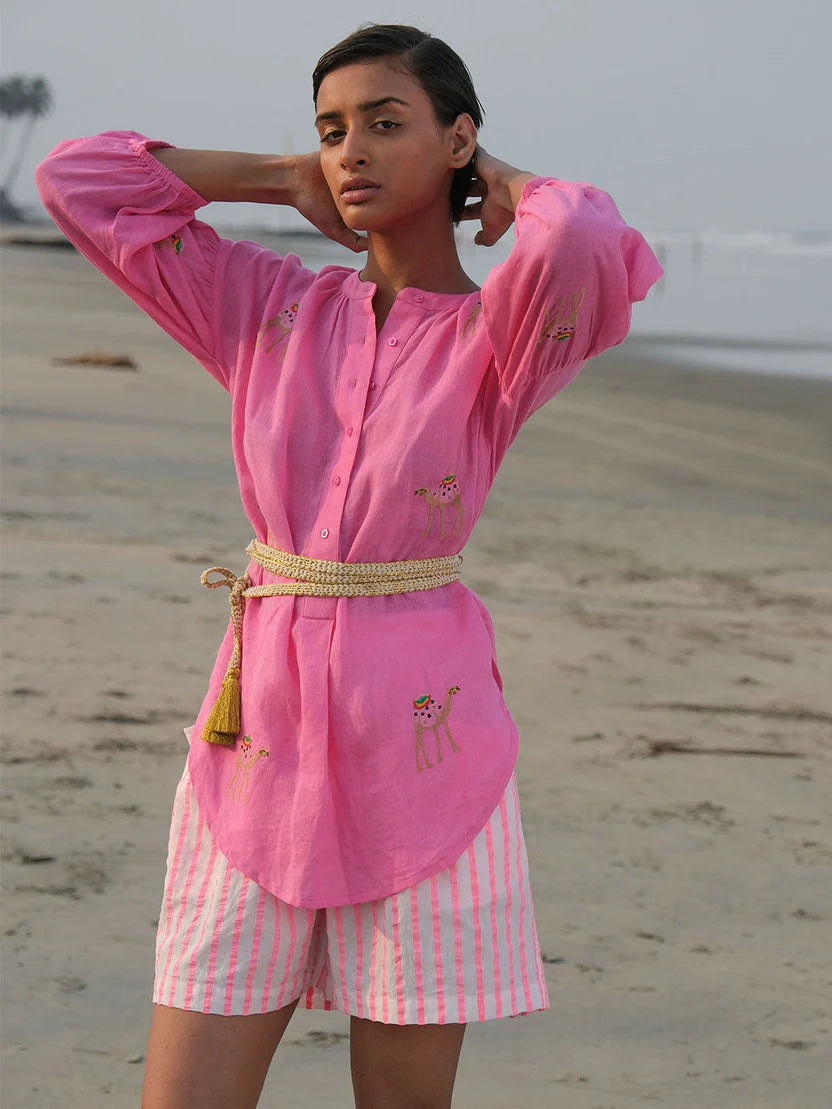 nimo with love Lilly Pilly Short Pink Stripes
