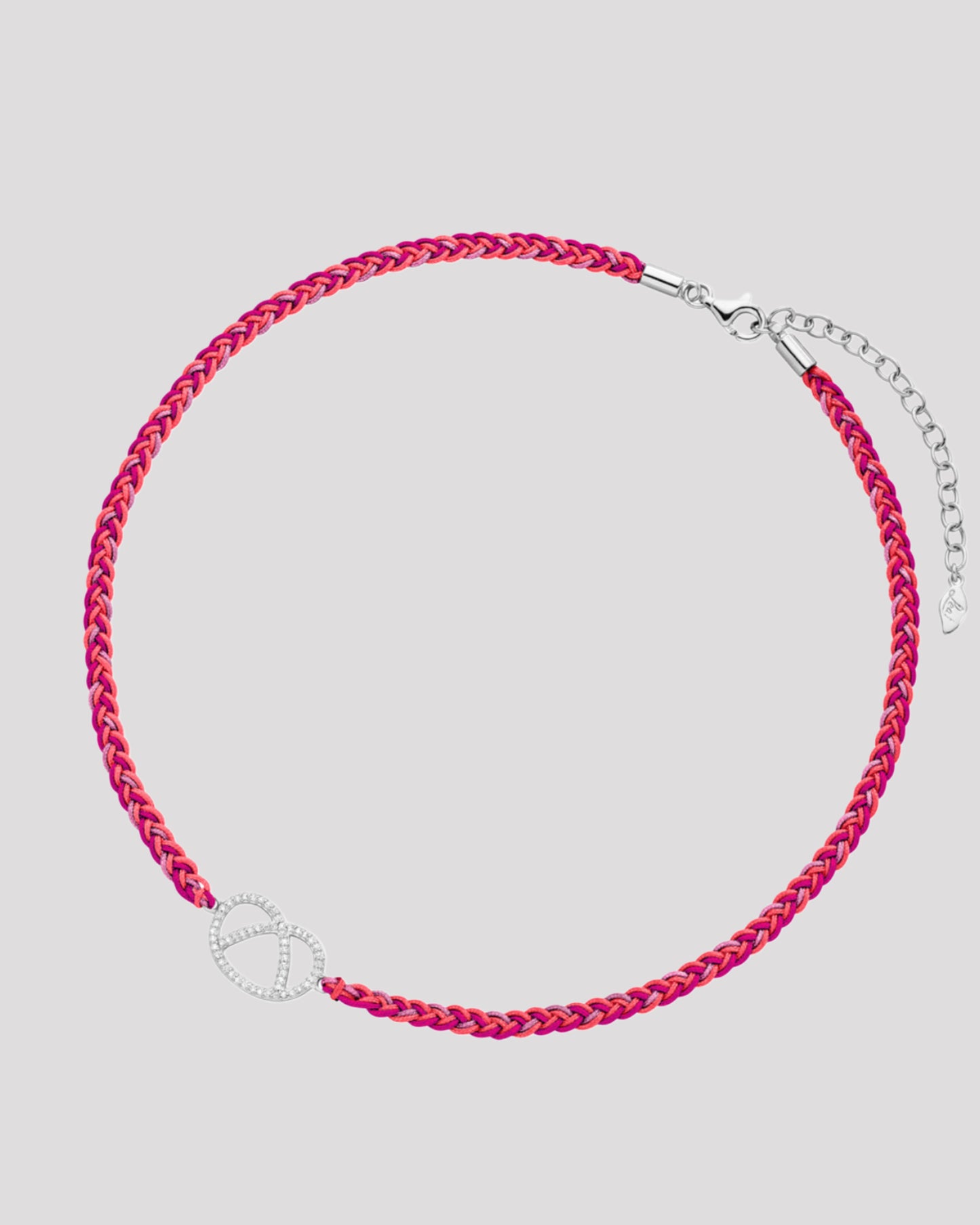 Leaf Choker "Brezn" mit Zirkonia, 925 Sterlingsilber, berry