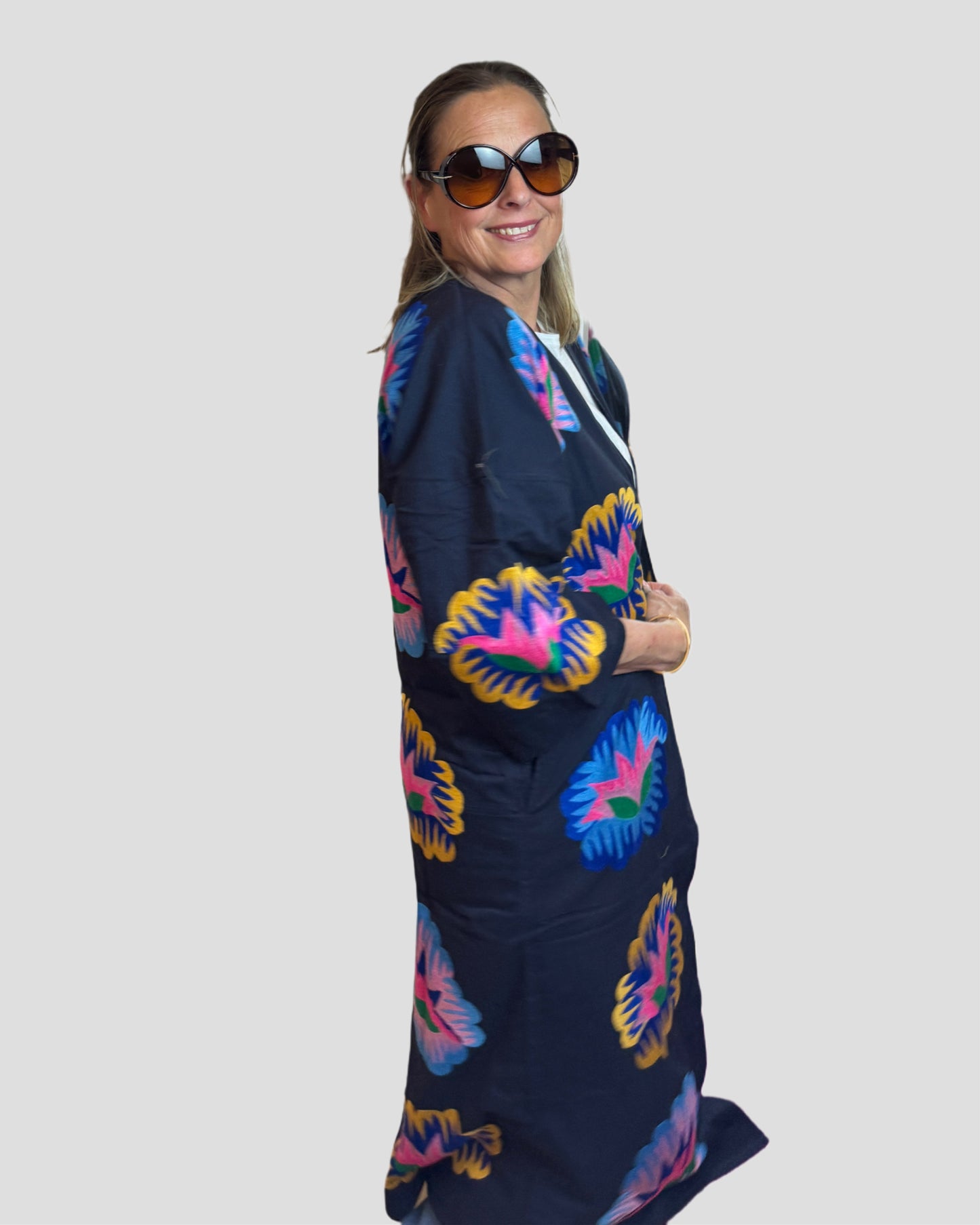nimo with love Chili-Pepper Coat navy mexican embr.