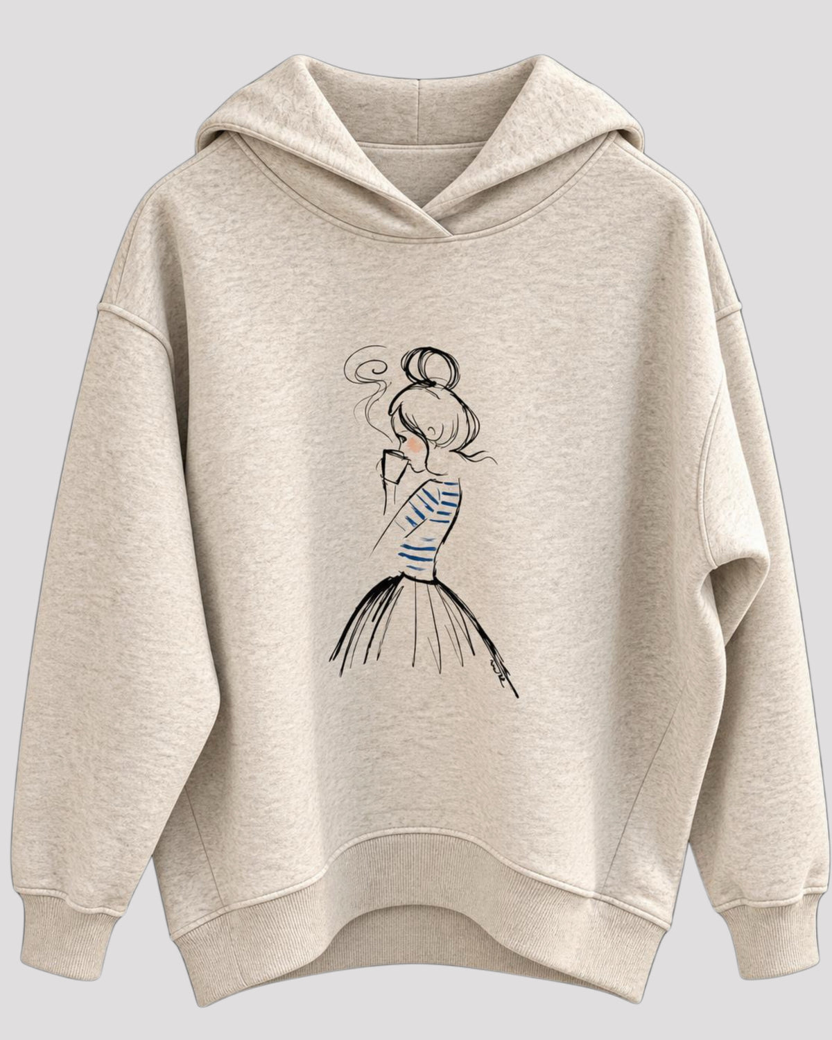 KERA TILL Hoodie COFFEE silver mel.