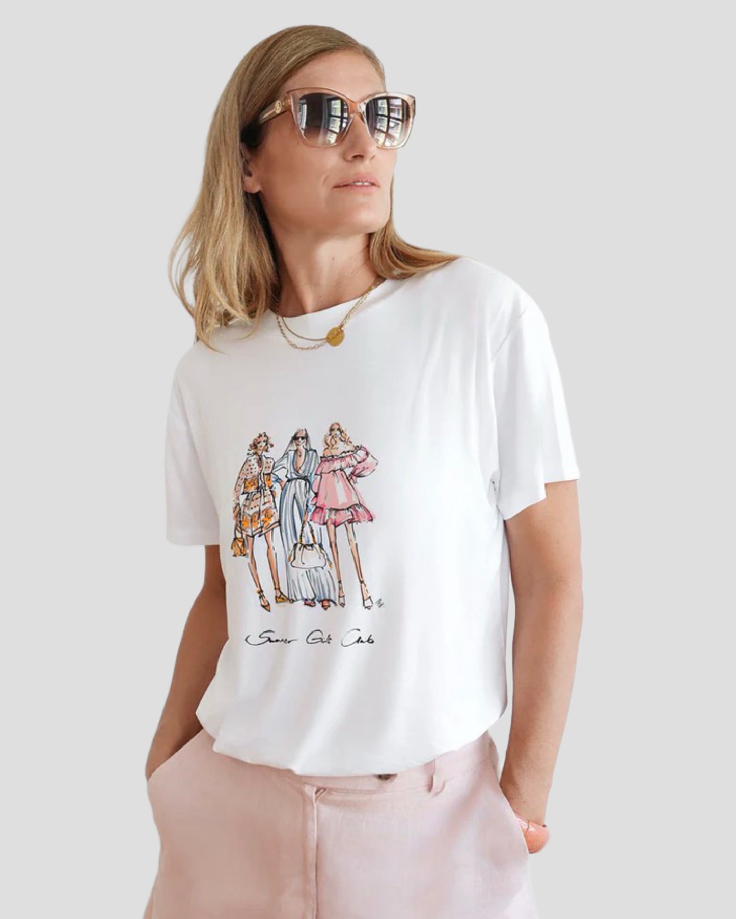 RAILIN T-Shirt SUMMER GIRLS CLUB offwhite
