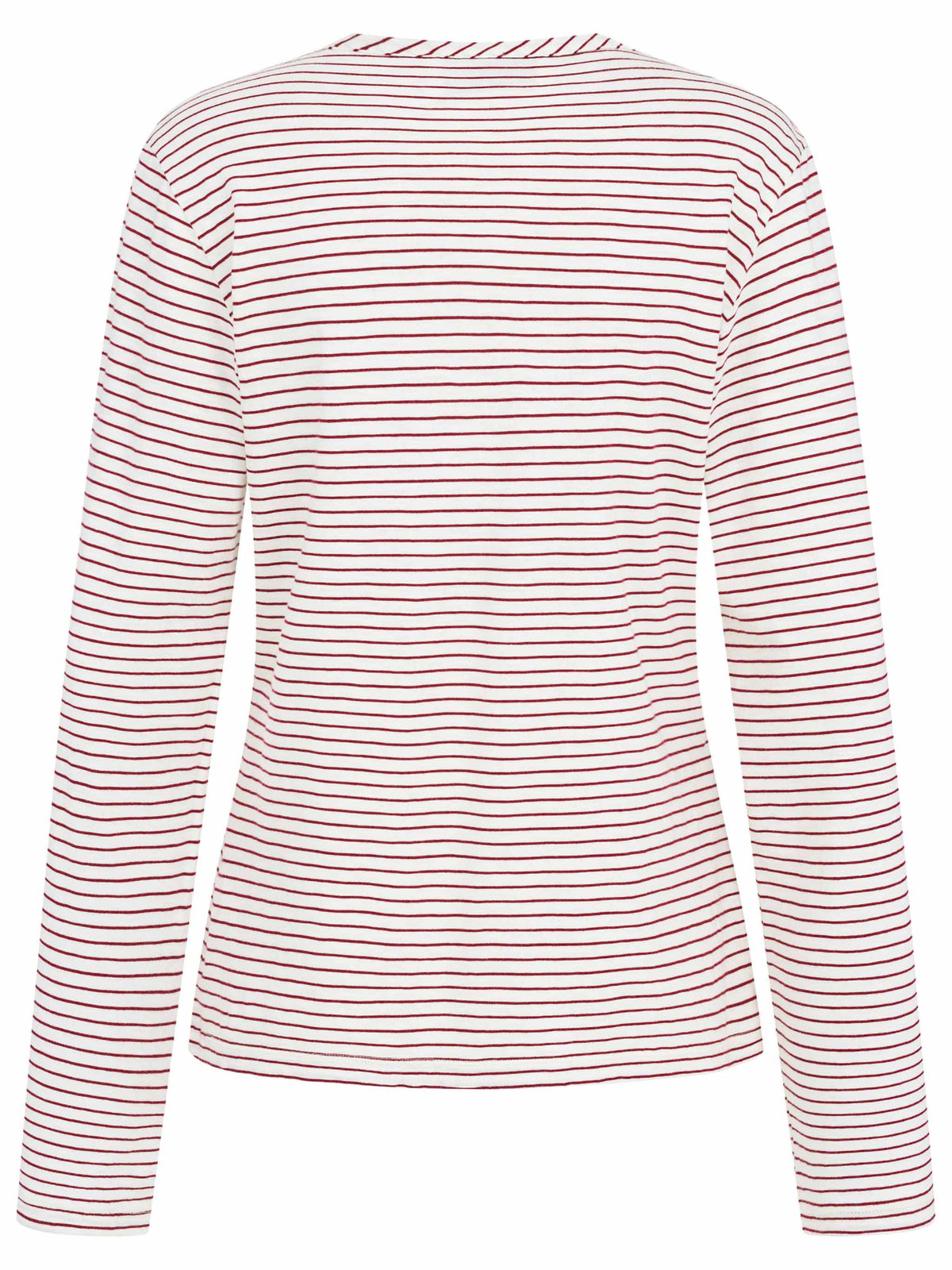 another brand Longsleeve Streifen Rundhals bordeaux