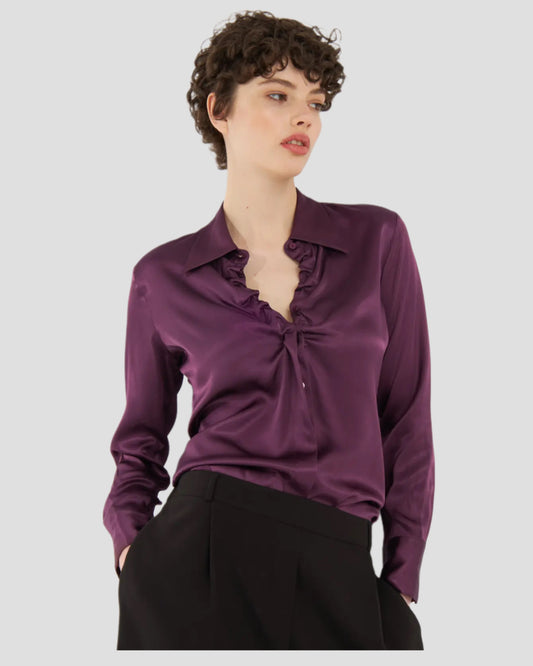 SoSUE Bluse Ella Shiny purple
