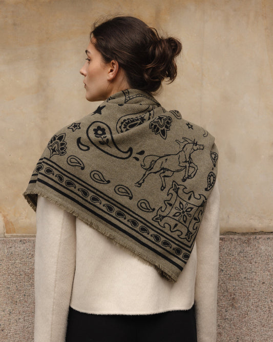 ANNA V BERG NELE Scarf big breen