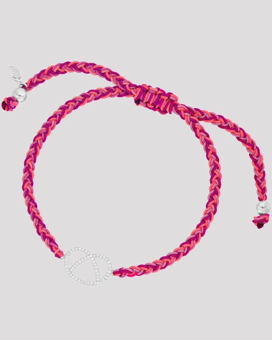 Leaf Armband "Brezn" mit Zirkonia, 925 Sterlingsilber, berry
