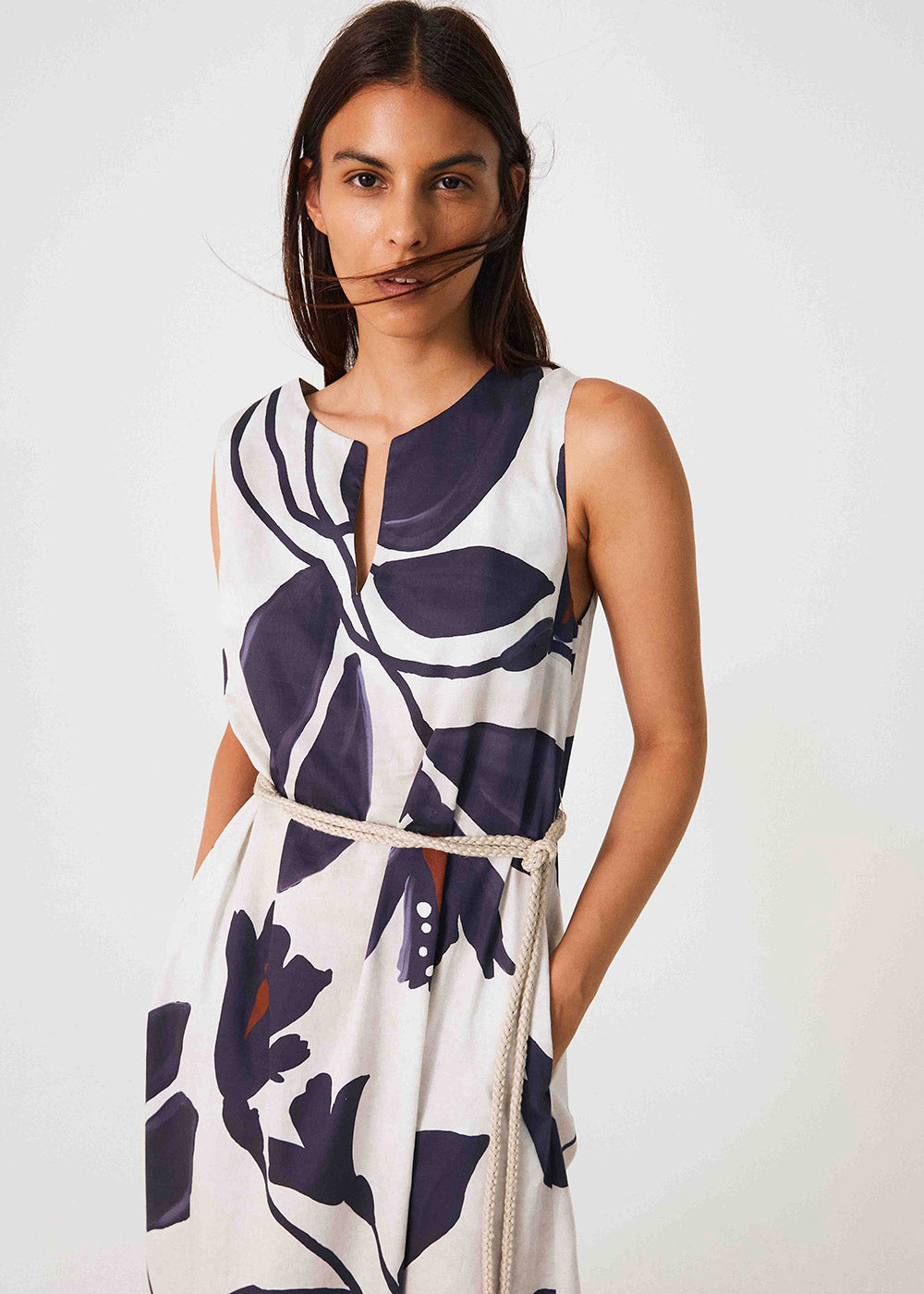 BIANCALANCIA Kleid IRIS Popeline navy blue
