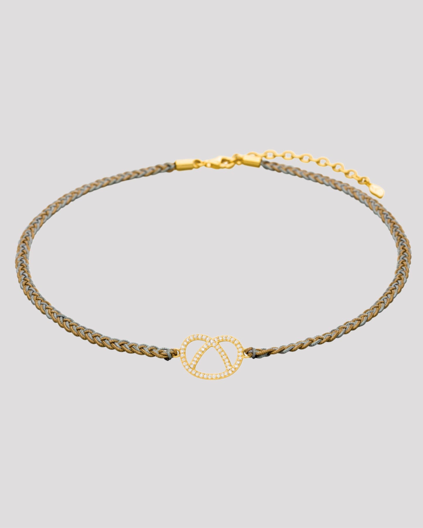 Leaf Choker "Brezn" mit Zirkonia, 18 Karat Gelbgold vergoldet, nude
