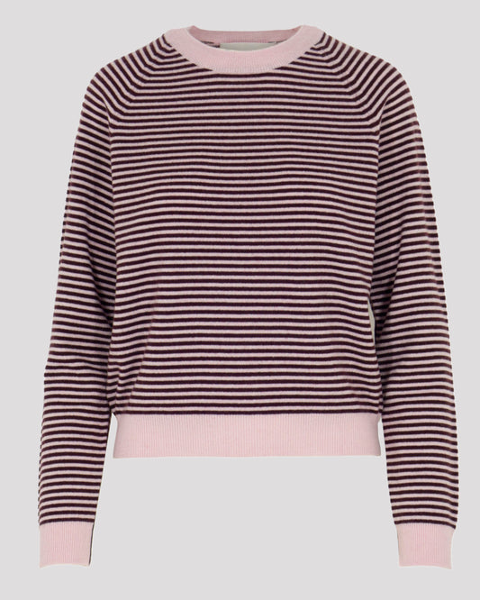 another brand Pullover Cashmere Stripes contrast rose