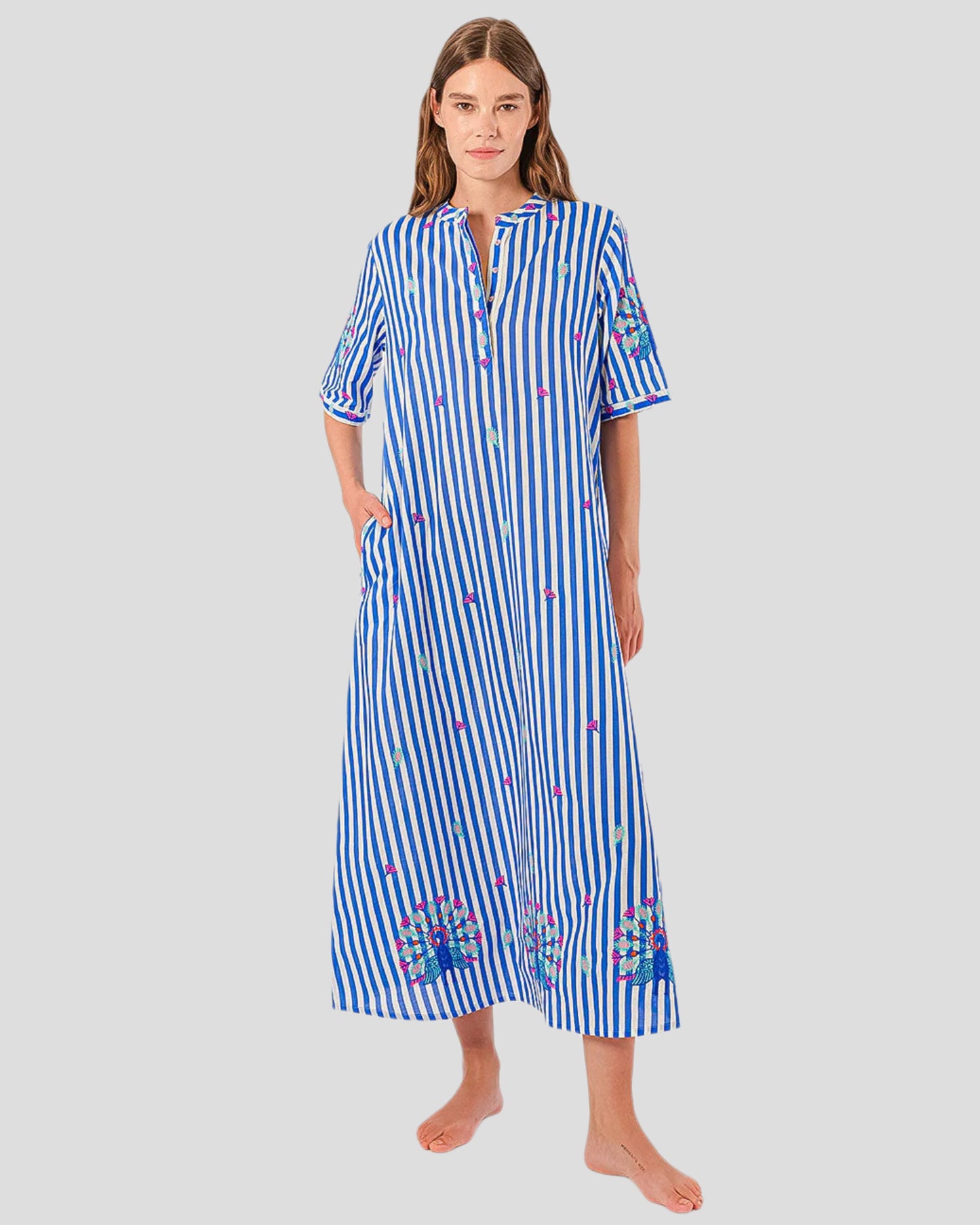 NIMO WITH LOVE Cassia Dress Stripe/Peacock