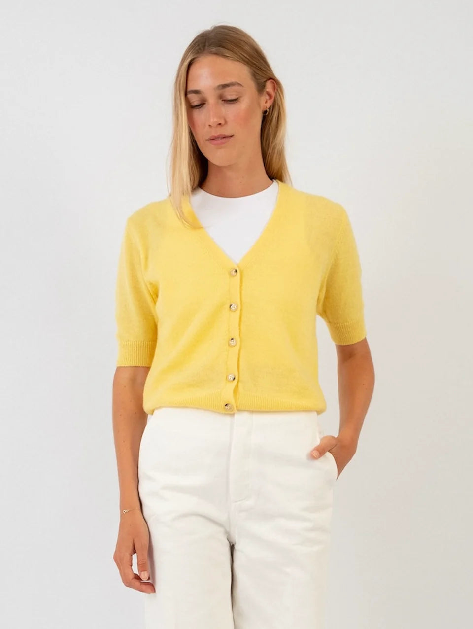 Anna v Berg FLORENTINE CARDIGAN in lemon sorbet