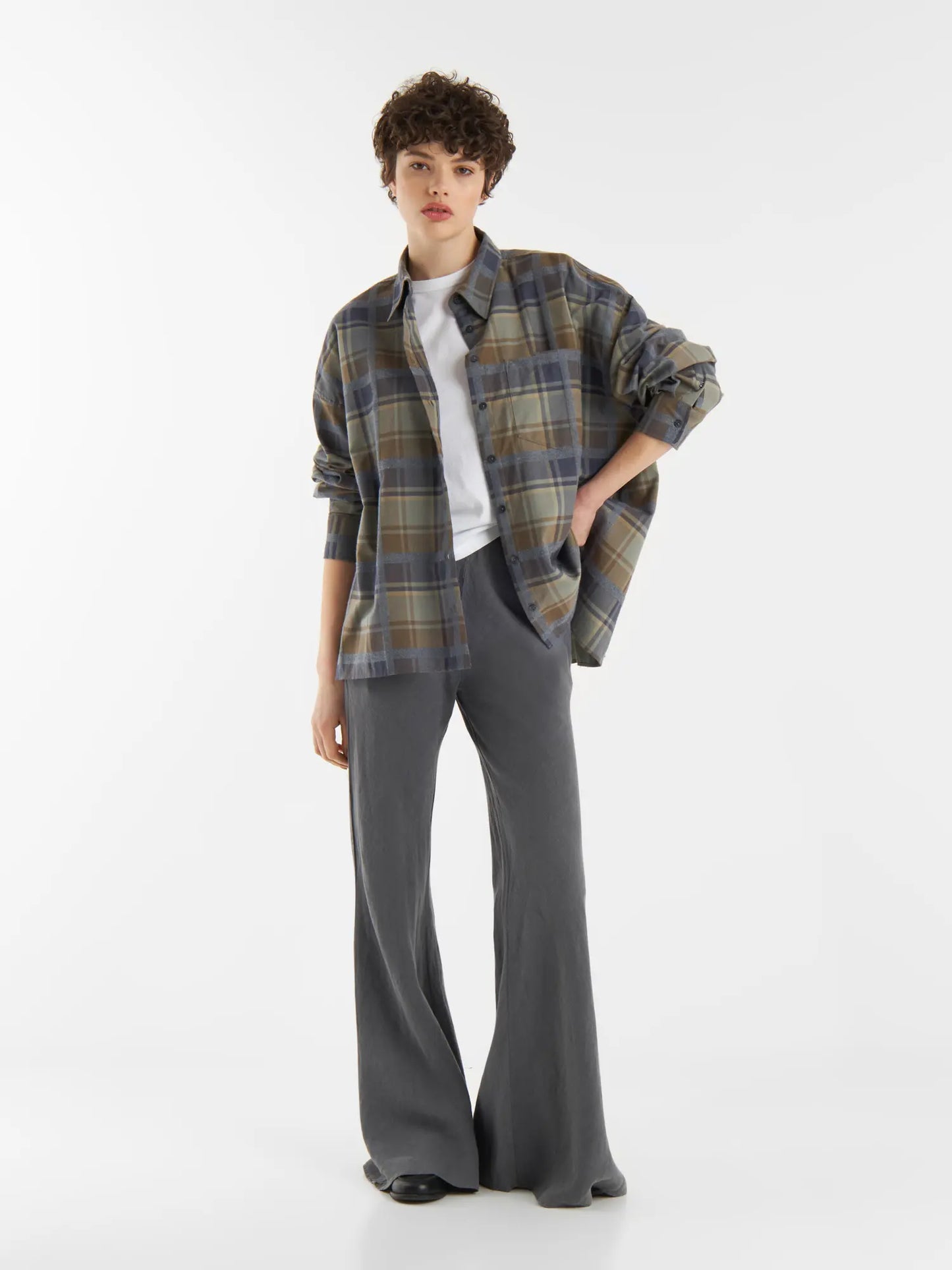 SoSUE Bluse Boxy olive Check