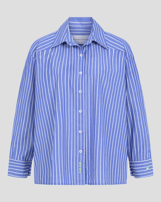 another brand Popeline Bluse Streifen babyblau
