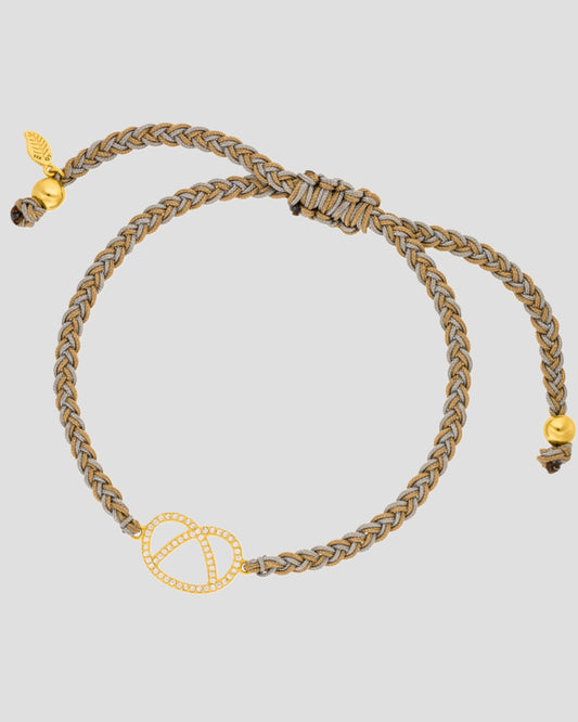 Leaf Armband "Brezn" mit Zirkonia, 18 Karat Gelbgold vergoldet, nude