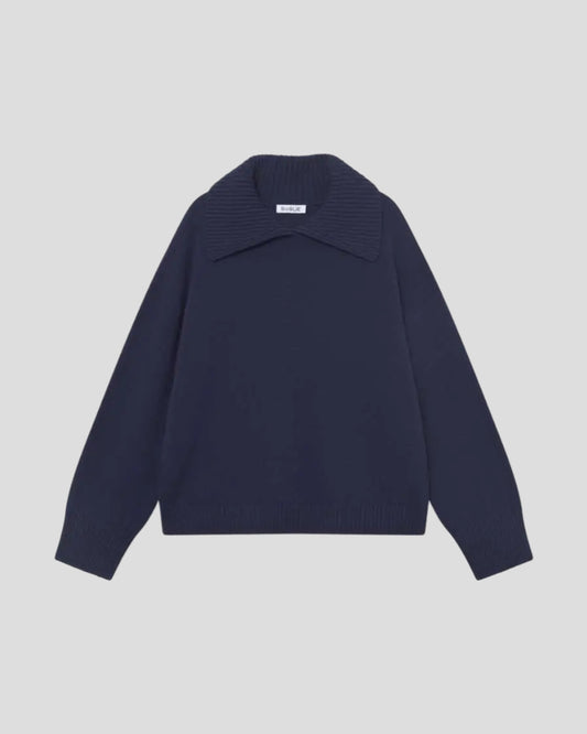 SoSUE Pullover Polo Merino Dark Blue