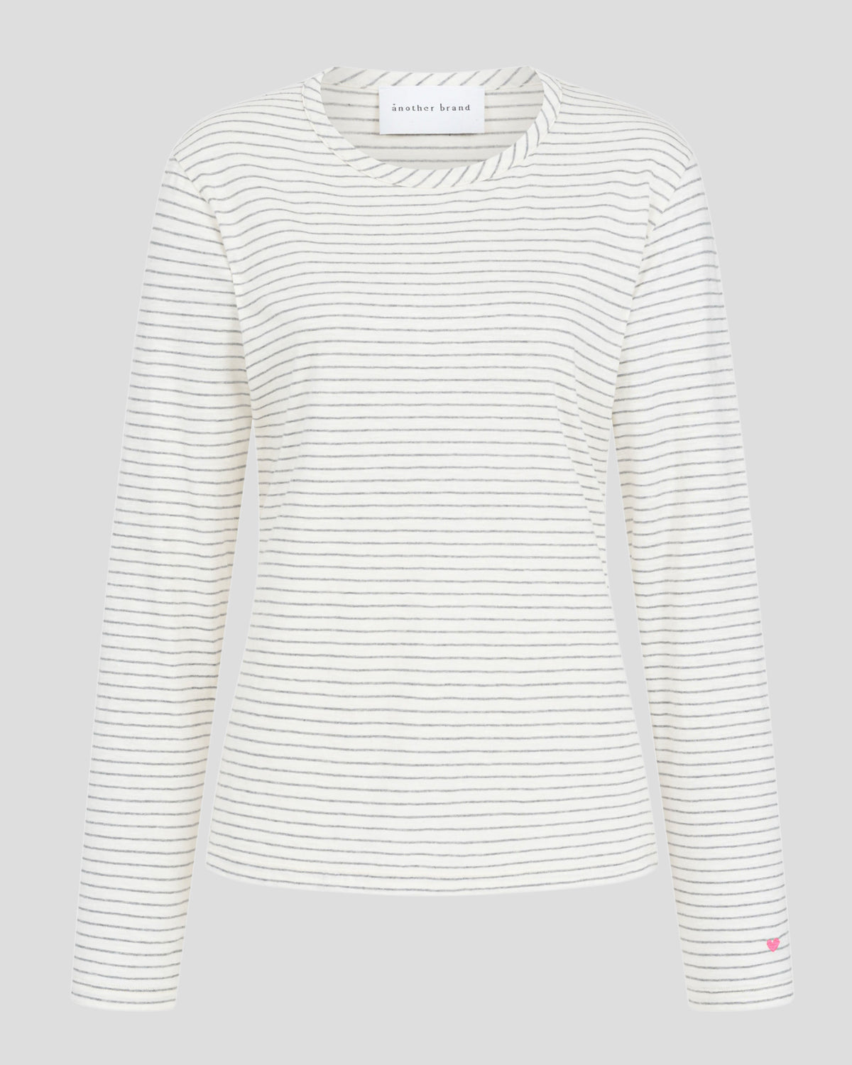 another brand Longsleeve Streifen Rundhals grau