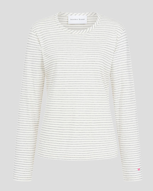another brand Longsleeve Streifen Rundhals grau