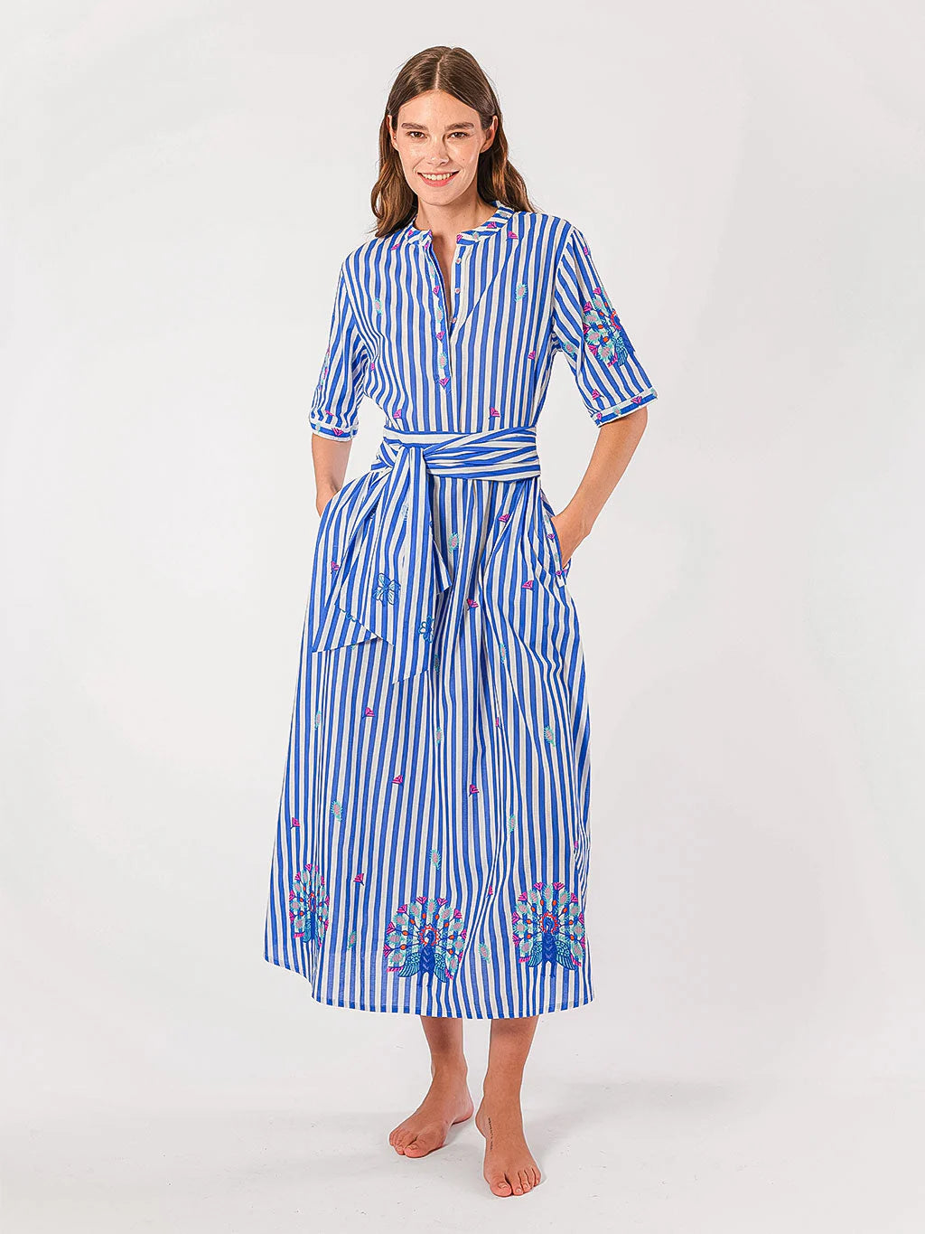 NIMO WITH LOVE Cassia Dress Stripe/Peacock