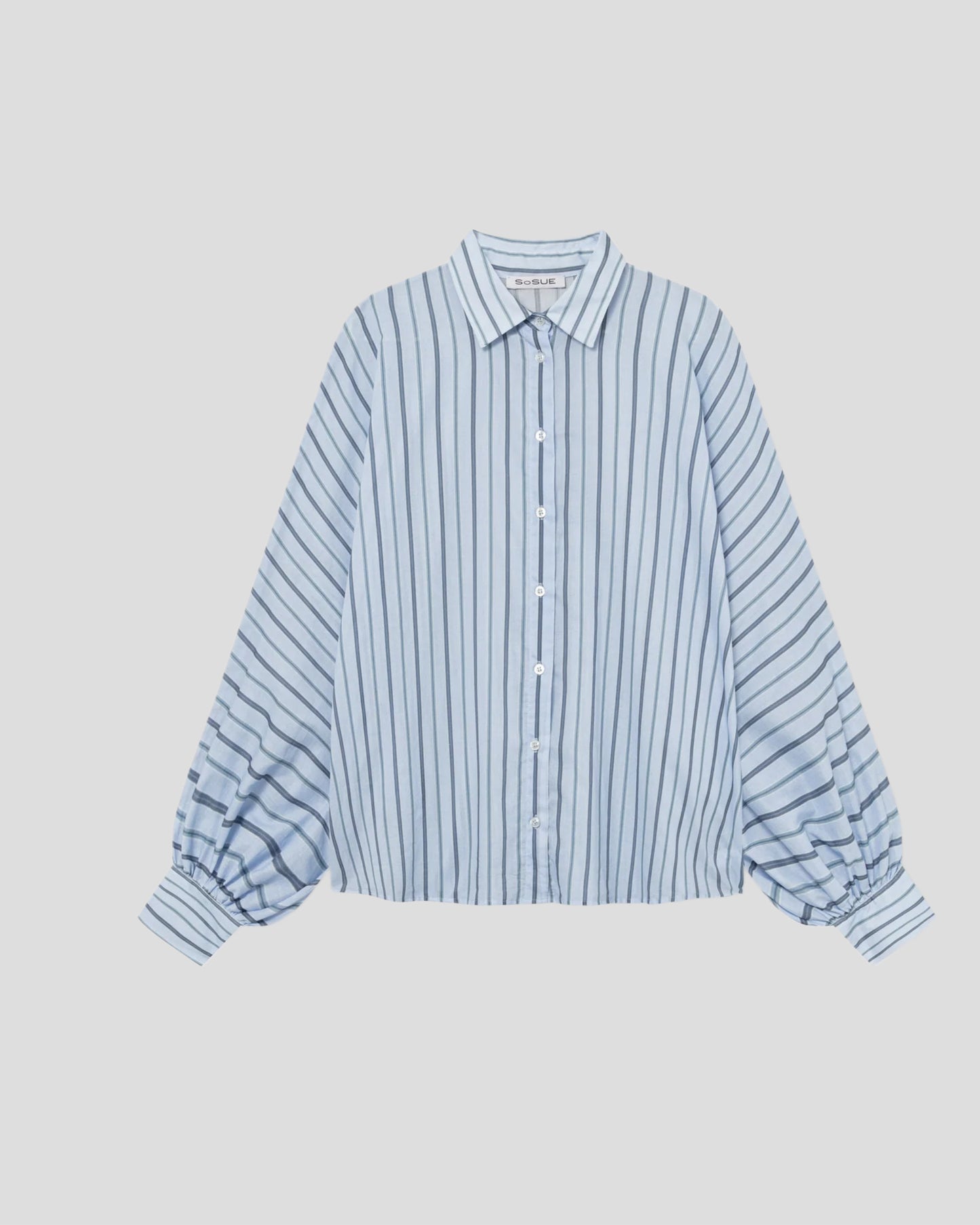 SOSUE Bluse ANTONIA VOILE blue stripes