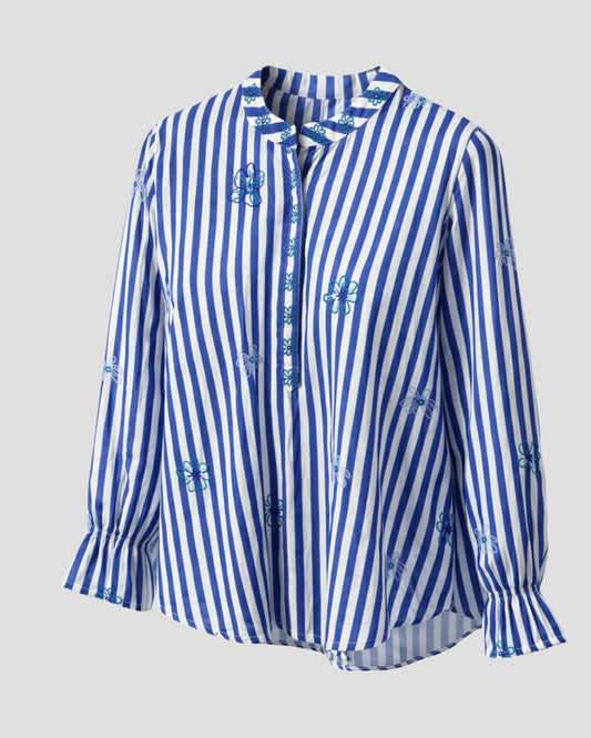 NIMO WITH LOVE Broom Blouse blue stripes
