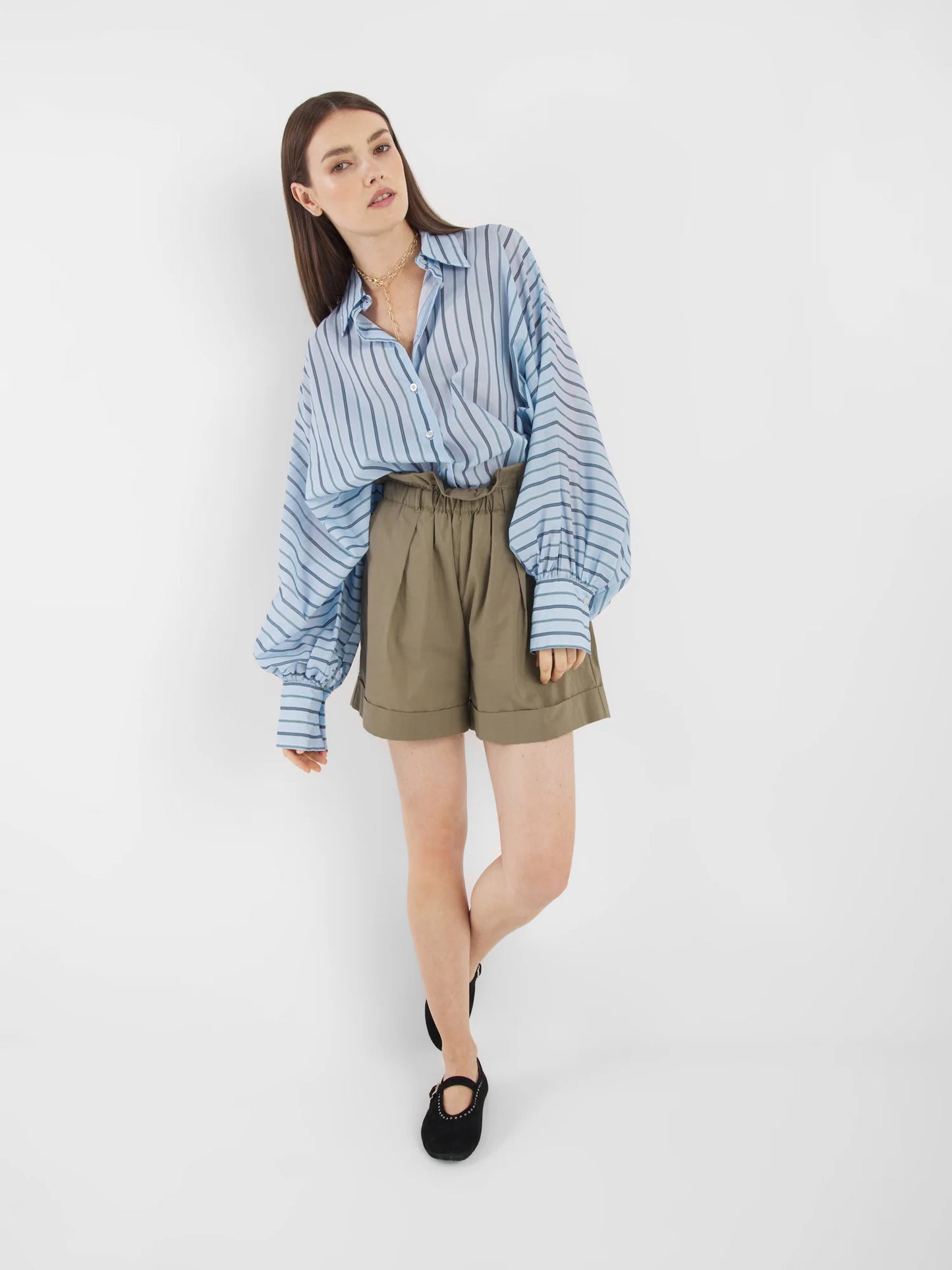SOSUE Bluse ANTONIA VOILE blue stripes