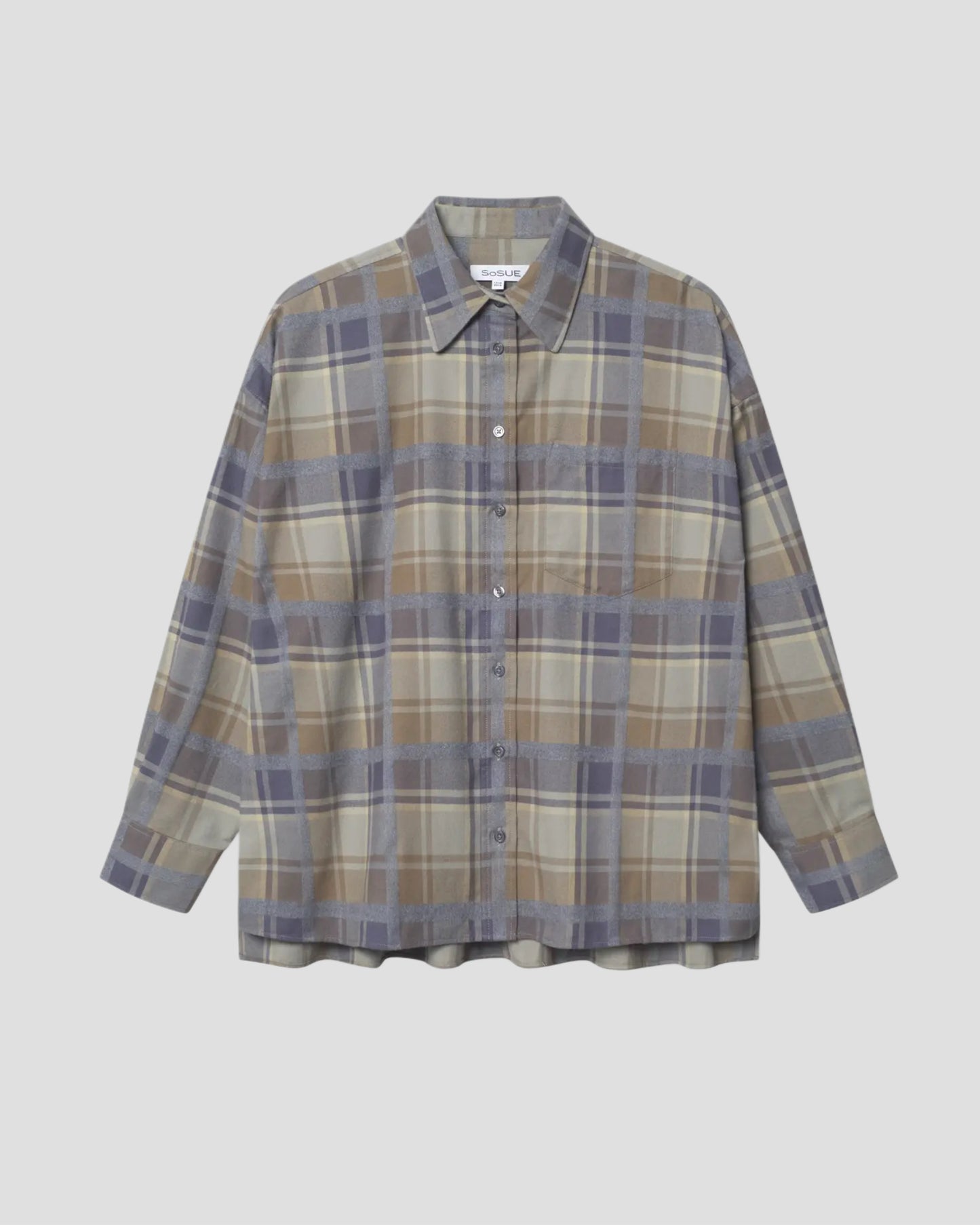 SoSUE Bluse Boxy olive Check