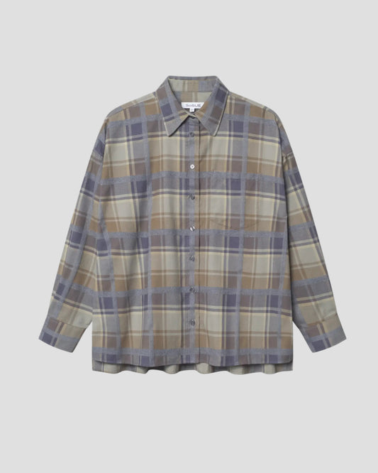 SoSUE Bluse Boxy olive Check