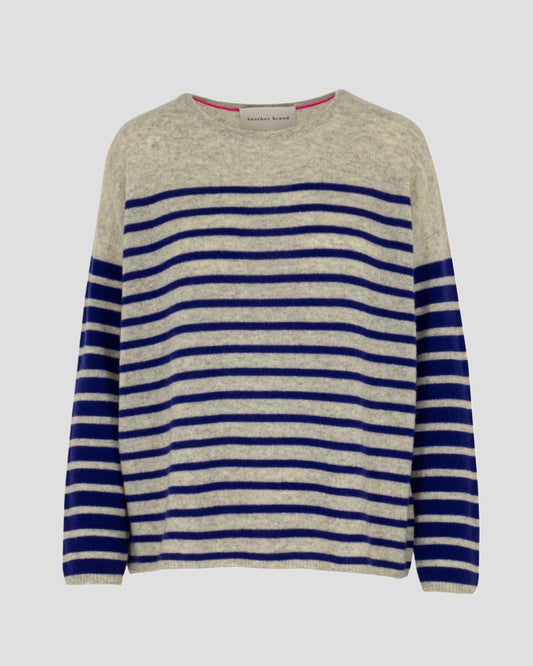 another brand Kaschmirpullover Streifen blau