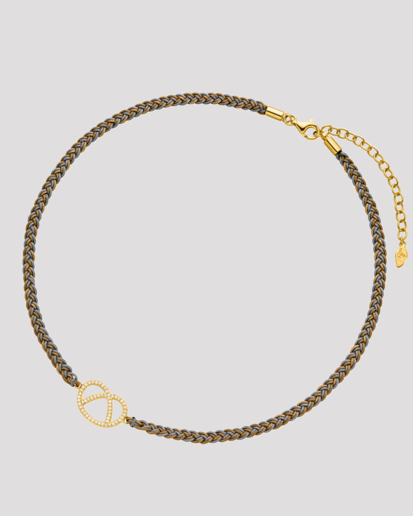 Leaf Choker "Brezn" mit Zirkonia, 18 Karat Gelbgold vergoldet, nude