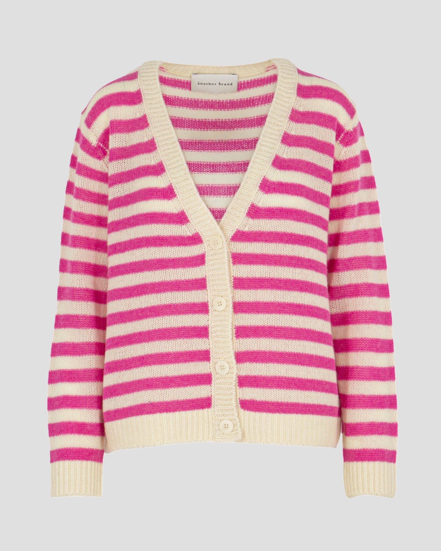 Another Brand Kaschmir Cardigan Stripes fuchsia