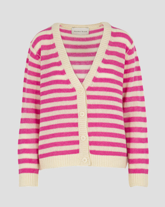 Another Brand Kaschmir Cardigan Stripes fuchsia