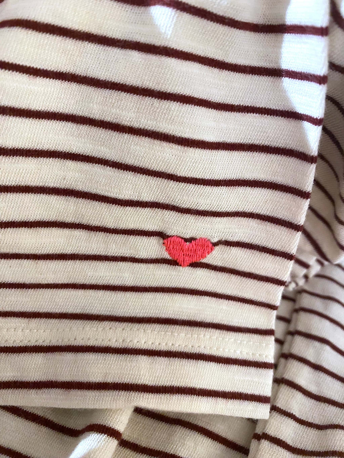 another brand Longsleeve Streifen Rundhals bordeaux