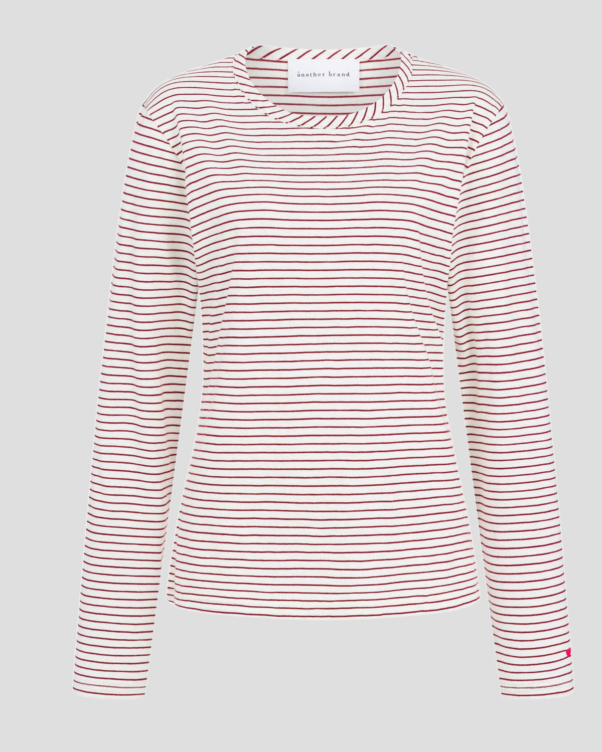 another brand Longsleeve Streifen Rundhals bordeaux